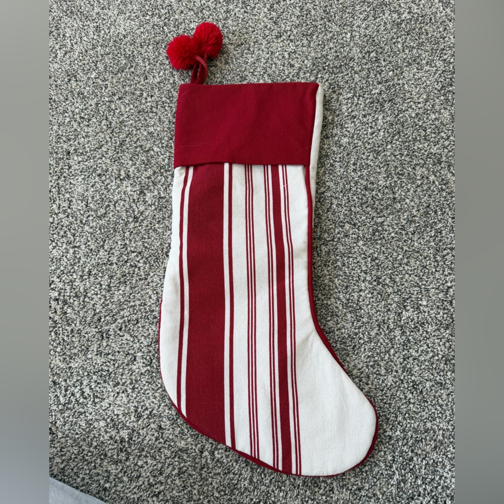 Striped Red and White Holiday Stocking